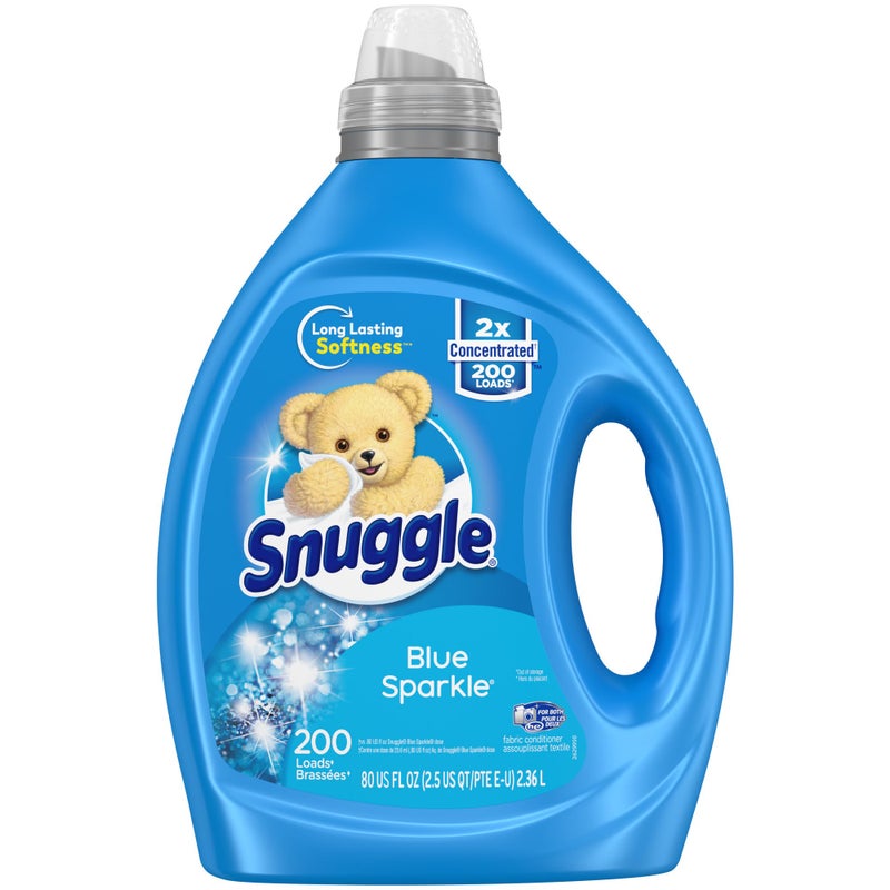 Snuggle Blue Sparkle Liquid Fabric Softener, 2X Concentrated, 200 Loads, 80 Fl Oz - Image 1